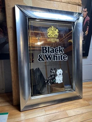 Vintage - NOS - Black & White Scotch - Bar Mirror - Nice Condition  #B - Image 1 of 4