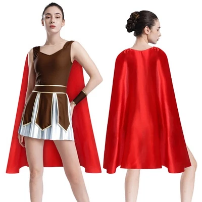 Mujer Gladiador Romano Halloween Juegos con disfraces Conjunto Princesa Reina Disfraces Foto 1 de 3
