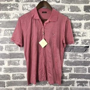 Mauna Kea Polo Shirt Women Medium Pink Striped Golf Stretch Marbas Made Italy - Picture 1 of 14
