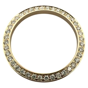 Lunetta diamantata aftermarket per Rolex 26 mm lunetta oro giallo 14 carati 0,9 ct - Foto 1 di 5