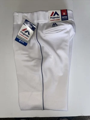 Majestic Cool Base Premium Youth Medium White/Royal Piped Baseball Pant New - Image 1 of 4