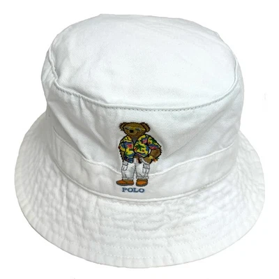*MINOR DEFECT* Polo Ralph Lauren Polo Bear Preppy Bear Bucket Hat Cap -  Sz: S/M - Image 1 of 3