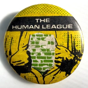 Vintage 1979 THE HUMAN LEAGUE pin Empire State Human button 1.25" UK band badge - Picture 1 of 2