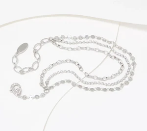 Pulsera tobillo Diamonique x Zaxie "Keep My Attention" tono plateado, 11" - Imagen 1 de 2