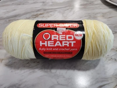 Red Heart Super Saver Jumbo #4 Medium Acrylic Yarn, Pale Yellow #322 8oz/226g - Image 1 of 4