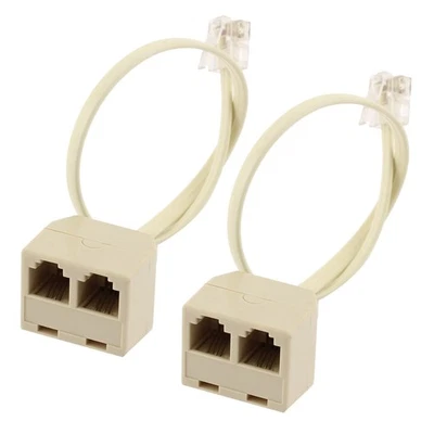UXCELL RJ11 6P4C M/F Convertisseur séparateur Câble adaptateur téléphonique 2pcs