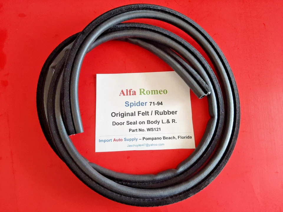 Vedação de porta Alfa Romeo Spider 71-94 com feltro OEM dentro se encaixa esquerda ou direita - Imagem 1 de 4