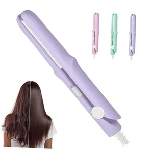 2-in-1 Mini Curling Wand Flat Iron Hair Straightener, New Mini Dual Taro Purple - Picture 1 of 7