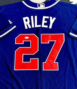 Austin Riley Signed Jersey Majestic Atlanta Braves Inscribed JSA Certified - Picture 1 of 2