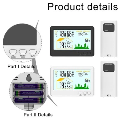 Innen Außen Funk Thermometer mit Erinnerungsfunktion für niedrigen Batteriesta - Bild 1 von 4