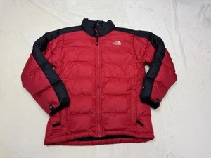 The North Face Jacket Boys Large Red Black Down Puffer 550 - Picture 1 of 20