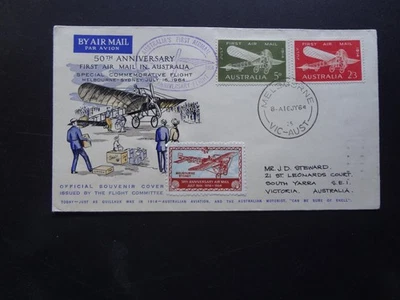 1964 50 aniversario del primer correo aéreo FDC Eustis 1522 con viñeta Foto 1 de 2
