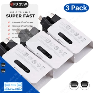 3X Type C to USB C Cable Fast Charger Cord PD 25W For Galaxy S25 S24 S23 S22 S21 - Picture 1 of 13