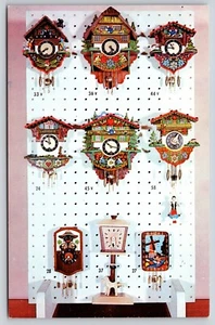 Postcard Animated Minatare Black Forest Clocks Diegel Imports Advertising - Picture 1 of 2