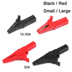 Jack Pure Copper large Insulated Alligator Clamps 32A/1000V Crocodile Clips 4mm  - Picture 1 of 12