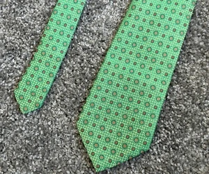 Vintage EMILIO PUCCI 100% Silk Green Geometric Print Designer Necktie Tie - Picture 1 of 8