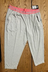 NWT Under Armour Women’s Gray Pink Sweatpants HEAT GEAR New XL $40 - Picture 1 of 7
