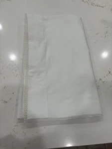 Vintage Full Standard Size Flat Sheet Trimmed In Ecru Tatting - Picture 1 of 1