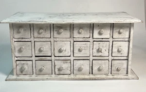 Vintage Apothecary Chest - 18 Drawer Solid Wood, Distressed Finish-100% Sturdy! - Picture 1 of 15