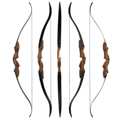 60" Takedown Recurve Bow Wooden Riser 30-60lbs Limbs Archery ShootingTarget - Image 1 of 4