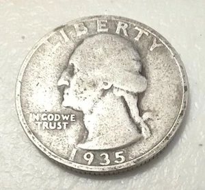 Original US Washington Quarter Silver 1935 D - Picture 1 of 2