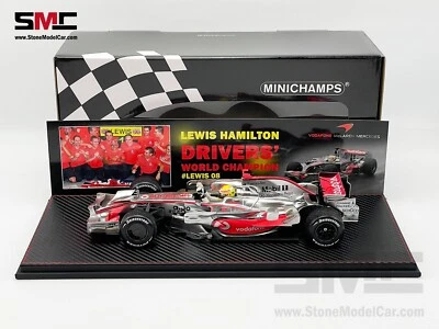 Mclaren F1 MP4/23 Lewis Hamilton Brazil 2008 World Champion 1:18 MINICHAMPS Case - Image 1 of 4