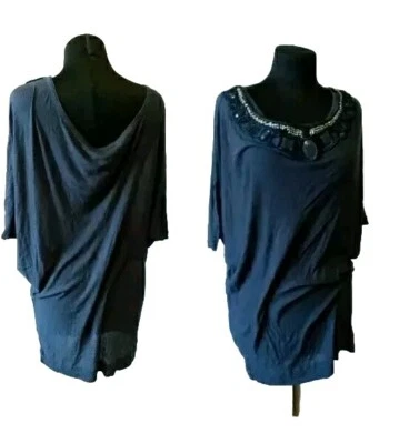 Camiseta túnica Faith Connexion para mujer viscosa manga desinflada azul М Foto 1 de 4