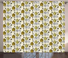 Bee Curtains Caricature Bee Hives Rural