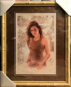 LOST Evangeline Lilly / Kate Austen Framed PRINT Hand Signed artist Jason Palmer - Picture 1 of 3