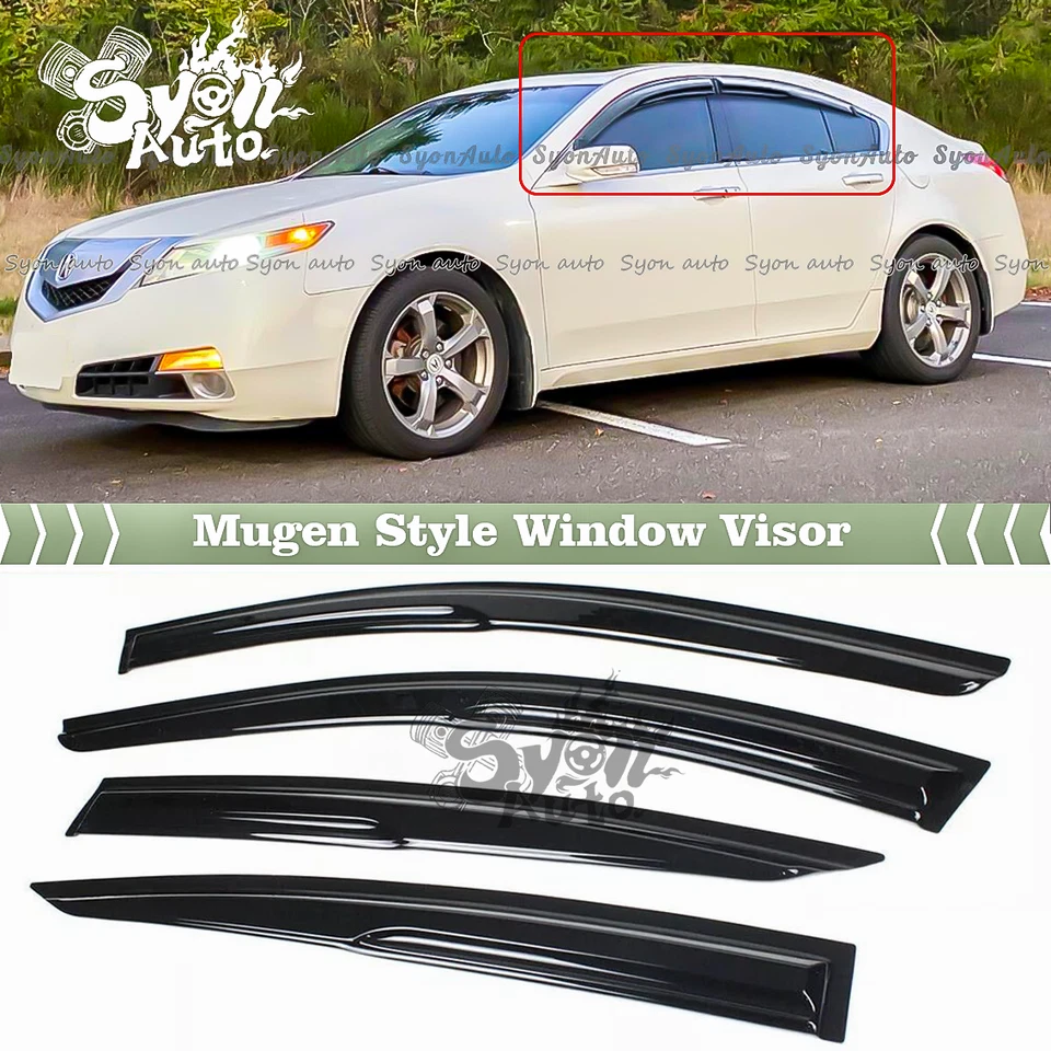 SE ADAPTA 09-2014 ACURA TL 3D ONDULADO JDM MUGEN ESTILO VENTANA VISERA PROTECTOR CONTRA LA LLUVIA DEFLECTOR Foto 1 de 4