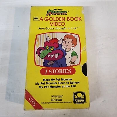 My Pet Monster A Golden Book Video 3 Stories VHS, Vintage Video 80s Toy - Image 1 of 4