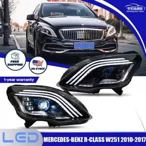 Pair LED Headlight Fit For BENZ W251 R Class 2010-2017 Head Front Lamps Assembly - Bild 1 von 21