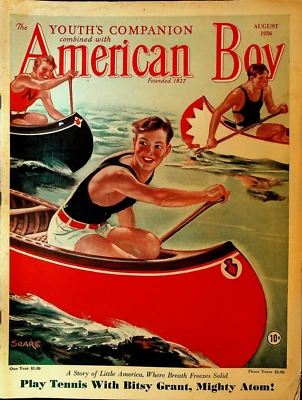 American Boy August 1936 Bitsy Grant Tennis WF Score Thomas Poulter Foto 1 de 3