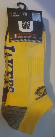 NBA Los Angeles Lakers No Show Socks 3 Pair Men's 6-12 Multicolors Brand New Cover