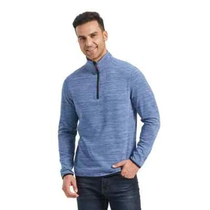 Avalanche Men's Quarter Zip Stand Up Collar Pullover, BLUE, Medium - Picture 1 of 5