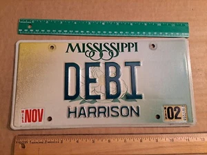 Nummernschild, Mississippi, 2002, Vanity: DEBI, Debbie, Debbi, Debra - Bild 1 von 3