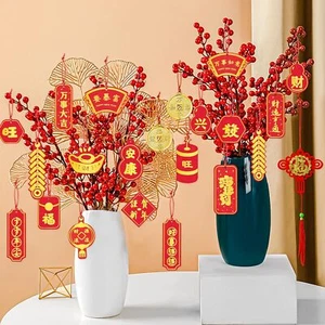 68Pcs Chinese New Year Hanging Ornaments 2024 Spring Festival Lucky Fu Character - Picture 1 of 3