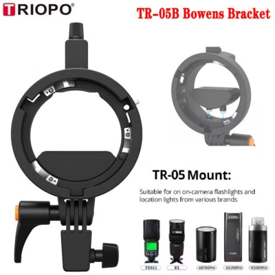 Soporte Bowens Flash Cabeza Redonda US TRIOPO TR-05B para Godox V1 AD100Pro AD200Pro Foto 1 de 4