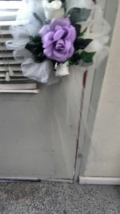 12pc Wedding pew bows artificial flowers Rush orders available tulle any color  - Picture 1 of 3