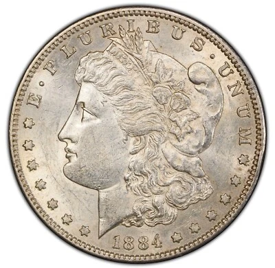 1884-S Morgan Silver Dollar - PCGS AU 53 - VERY PQ! GREAT LUSTER! - Image 1 of 4