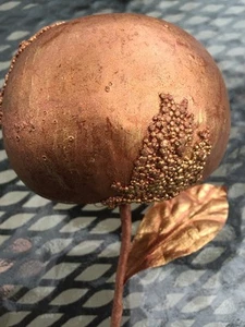 8" Apple Bronze With Gold Christmas Pick - Picture 1 of 7
