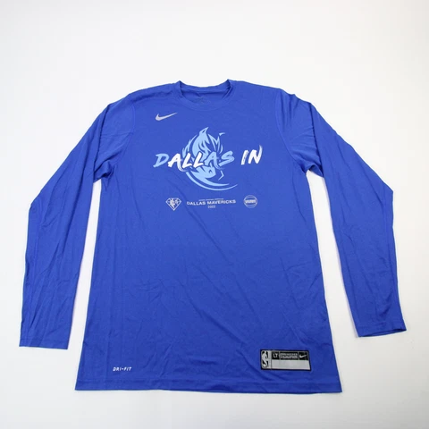 Dallas Mavericks Nike Dri-Fit Long Sleeve Shirt Men's Blue New Cover