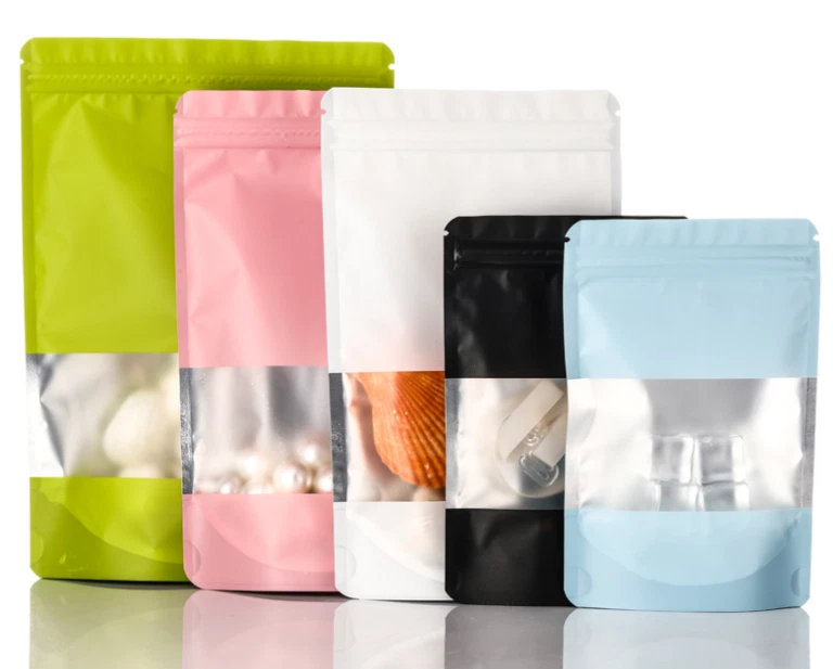 100 x Matt Finish Window Mylar Stand Up Pouch heat seal Resealab Zip Lock Bags - Image 1 of 1