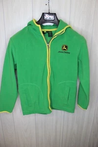 JOHN DEERE Girls  Size M 10/12 Zip Hoodie Embroidered Fleece Jacket with Hood - Picture 1 of 5