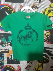 Very Rare Large Youth Sz 1980s Hanes Bushnell Park Carousel Hartford Ct Shirt - Picture 1 of 4
