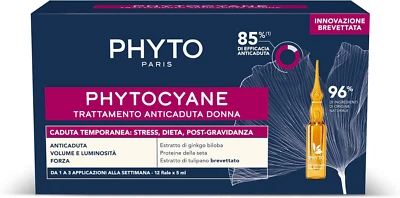 Phyto Phytocyane Anti-Hair Loss Treatment in Ampoules, Optimal for Temporary Fem - Immagine 1 di 4