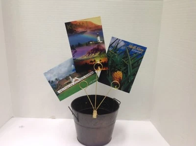 lot of 12 New Wire clip Base 3-Photo, Card, Note, or Memo, holder Display Gift - Image 1 of 4