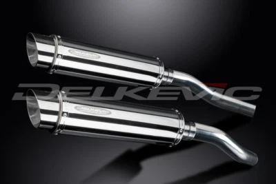 Silenciadores redondos de acero inoxidable Delkevic 14" - escape Honda ST1300 2003-2015 Foto 1 de 3