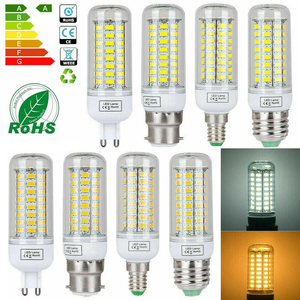 LED Corn Light Bulbs E12 E14 E27 G9 B22 7W 12W 15W 20W 25W 5730 SMD Decor Lamps - Image 1 of 4