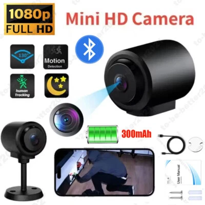 Rechargeable 300mAh HD 1080P Wireless Bluetooth Mini IP Camera Home Security Cam - Image 1 of 4